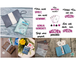 Stickdatei ITH - Spielkartenhüllen 8 Motive & Blanko